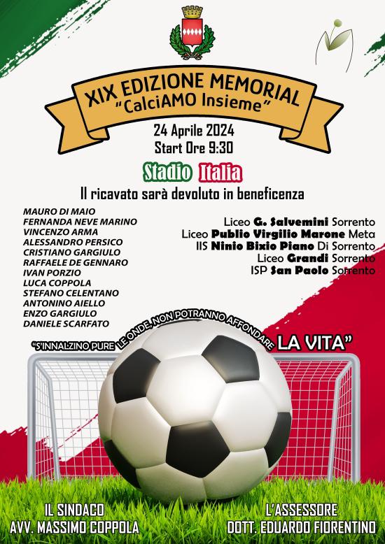 Sorrento. Al via XIX edizione del memorial CalciAmo insieme